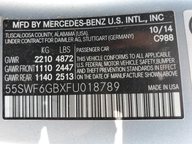 VIN 55SWF6GBXFU018789 2015 Mercedes-Benz C-Class, 4... no.13