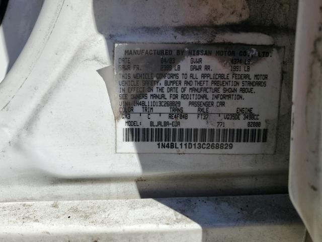 2003 Nissan Altima Se VIN: 1N4BL11D13C268829 Lot: 61449644