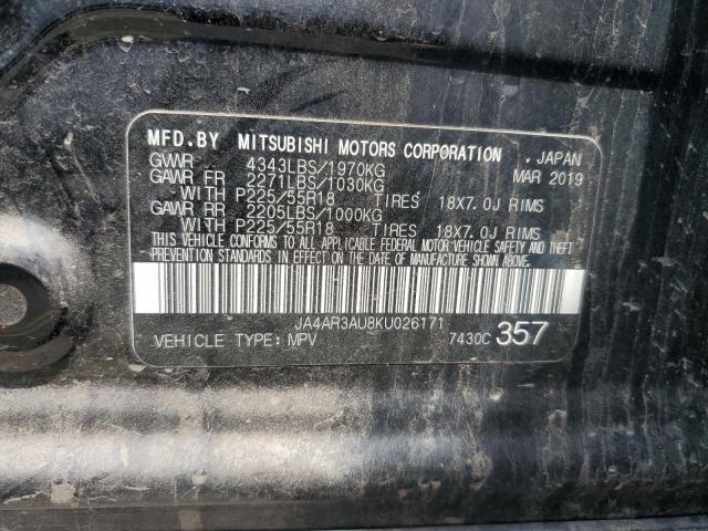 2019 Mitsubishi Outlander Sport Es VIN: JA4AR3AU8KU026171 Lot: 62031464