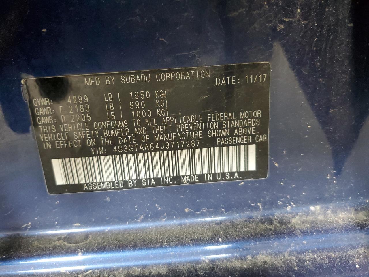 4S3GTAA64J3717287 2018 Subaru Impreza