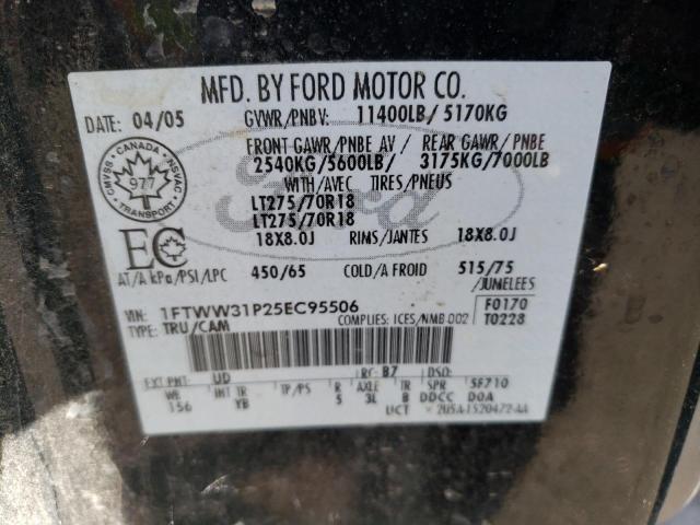 2005 Ford F350 Srw Super Duty VIN: 1FTWW31P25EC95506 Lot: 61545814