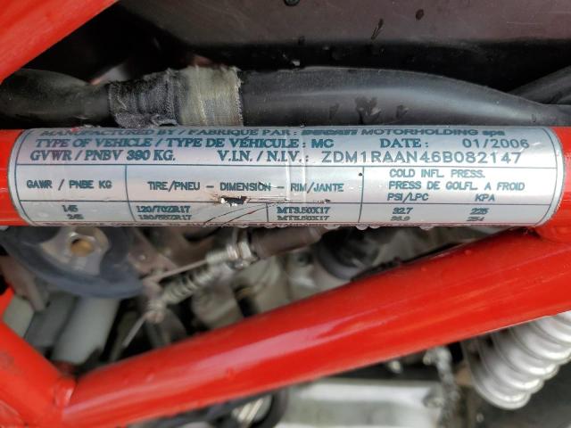 2006 DUCATI MONSTER S2 ZDM1RAAN46B082147