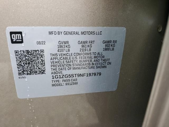 2022 CHEVROLET MALIBU RS - 1G1ZG5ST9NF197979