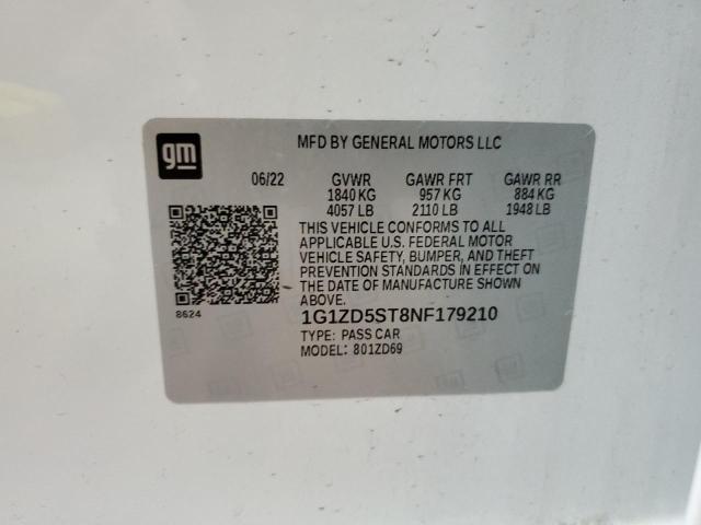 2022 CHEVROLET MALIBU LT - 1G1ZD5ST8NF179210