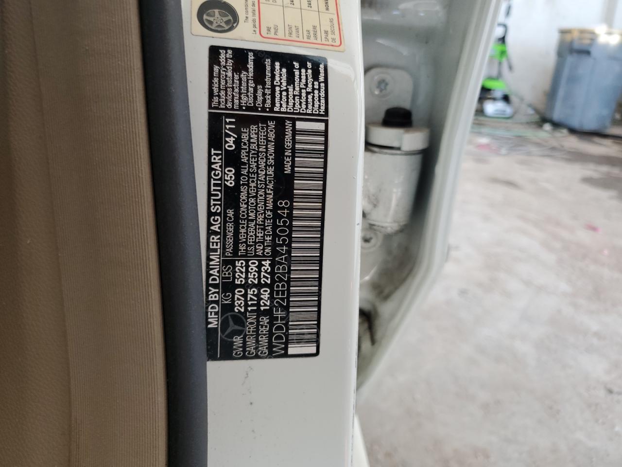 WDDHF2EB2BA450548 2011 Mercedes-Benz E 350 Bluetec