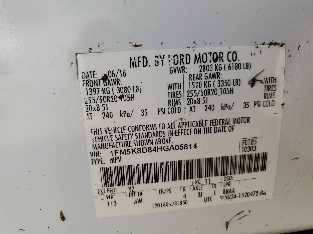 1FM5K8D84HGA05814 2017 Ford Explorer Xlt 1FM5K8D84HGA05814 2017 Ford Explorer Xlt