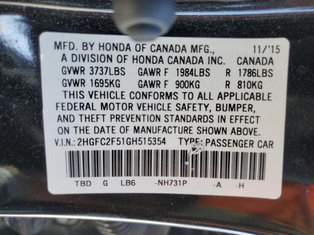 2HGFC2F51GH515354 2016 HONDA CIVIC - Image 12