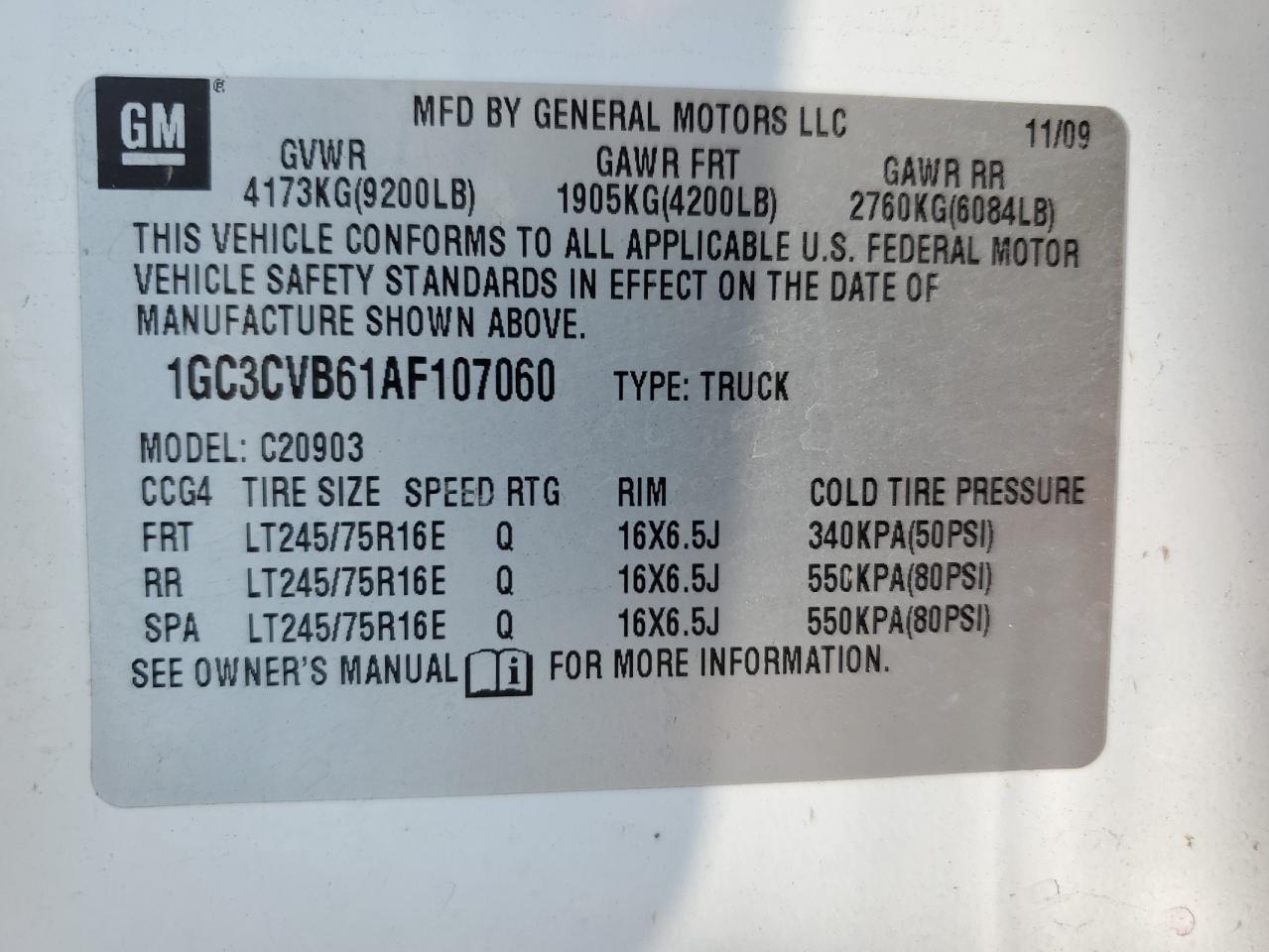 1GC3CVB61AF107060 2010 Chevrolet Silverado C2500 Heavy Duty