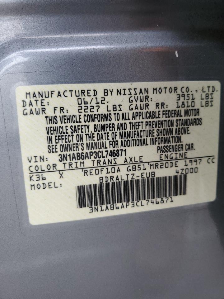 3N1AB6AP3CL746871 2012 Nissan Sentra 2.0