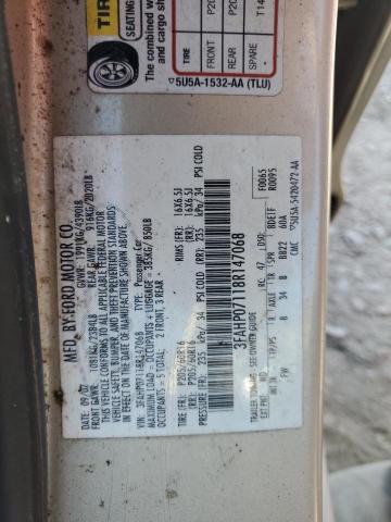 2008 Ford Fusion Se VIN: 3FAHP07118R147068 Lot: 62111764