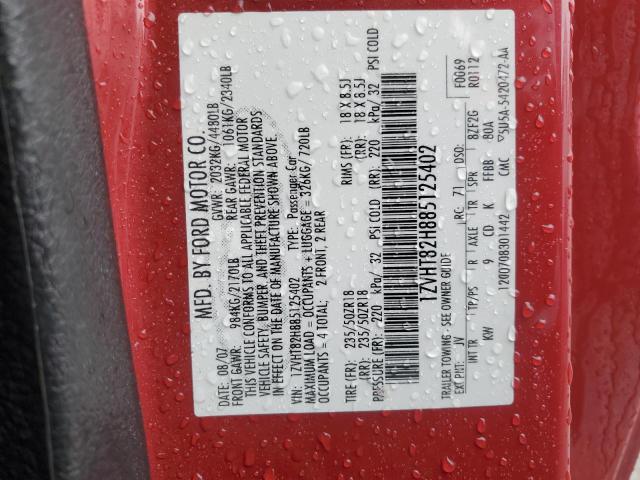 2008 Ford Mustang Gt VIN: 1ZVHT82H885125402 Lot: 62327624