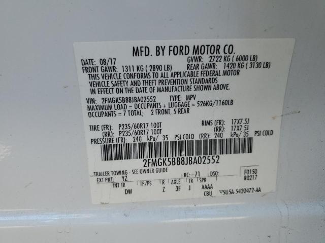 2018 FORD FLEX SE - 2FMGK5B88JBA02552