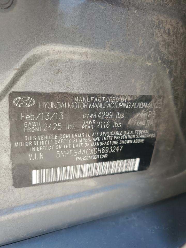 5NPEB4ACXDH693247 2013 Hyundai Sonata Gls