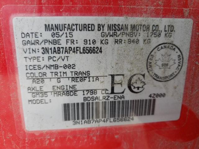 2015 NISSAN SENTRA S - 3N1AB7AP4FL656624