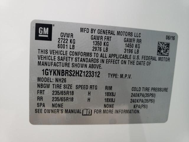 2017 Cadillac Xt5 Luxury VIN: 1GYKNBRS2HZ123312 Lot: 61869774