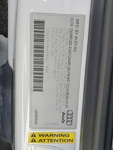 2009 Audi A4 2.0T Cabriolet Quattro VIN: WAUDF48H39K011834 Lot: 60995324
