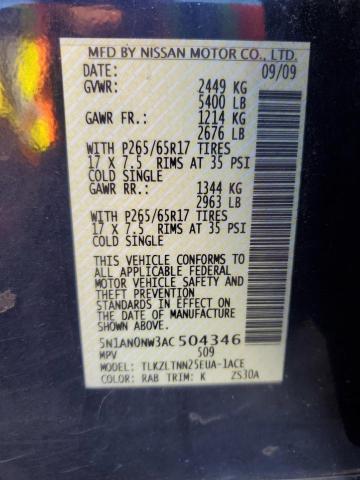 2010 Nissan Xterra Off Road VIN: 5N1AN0NW3AC504346 Lot: 60840864