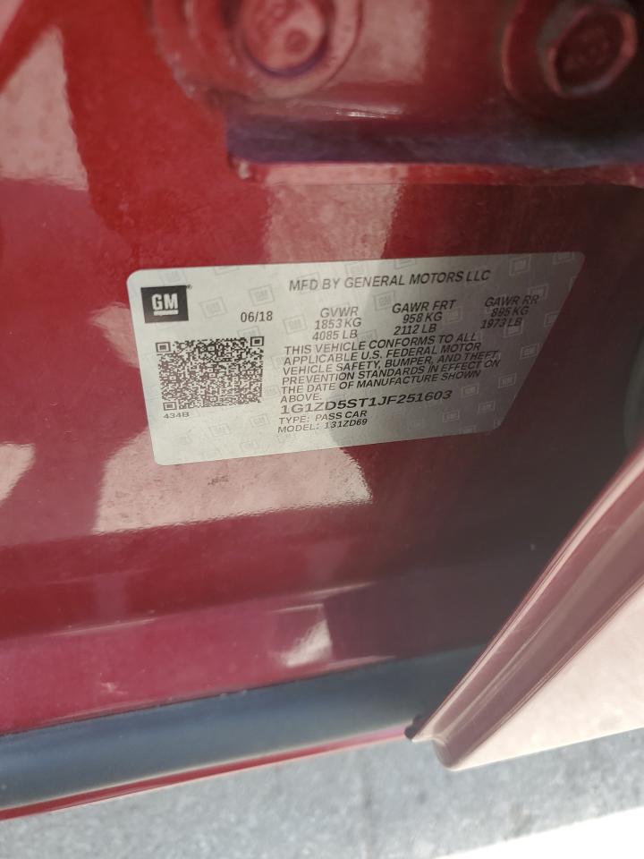 1G1ZD5ST1JF251603 2018 Chevrolet Malibu Lt