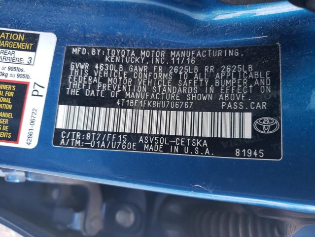 VIN 4T1BF1FK8HU706767 2017 Toyota Camry, LE no.12