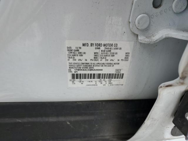 2021 Ford Explorer Police Interceptor VIN: 1FM5K8ACXMNA06898 Lot: 62946874