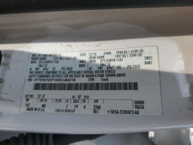 2017 FORD F150 SUPER - 1FTEW1EP1HKC40318