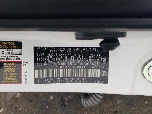 VIN 4T1BF1FK7FU089648 2015 Toyota Camry, LE no.12