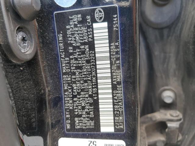 VIN 4T1B11HK3KU733202 2019 Toyota Camry, L no.13