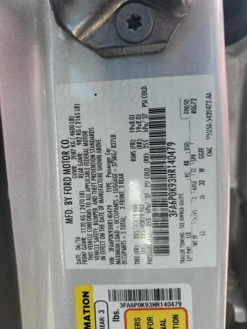 VIN 3FA6P0K93HR140479 2017 Ford Fusion, Titanium no.12