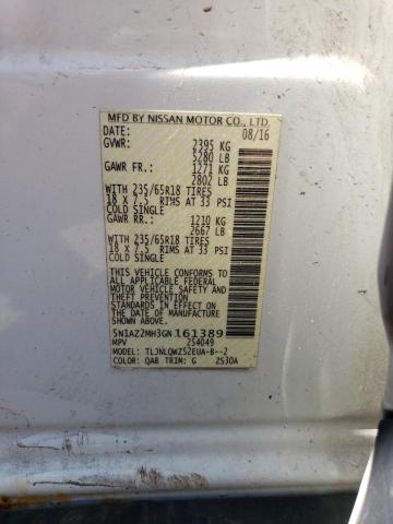 2016 NISSAN MURANO 5N1AZ2MH3GN161389