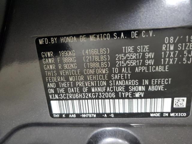 2019 HONDA HR-V 3CZRU6H32KG732006