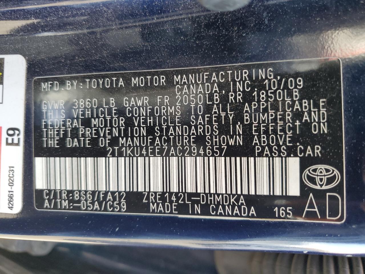 2T1KU4EE7AC294657 2010 Toyota Corolla Matrix