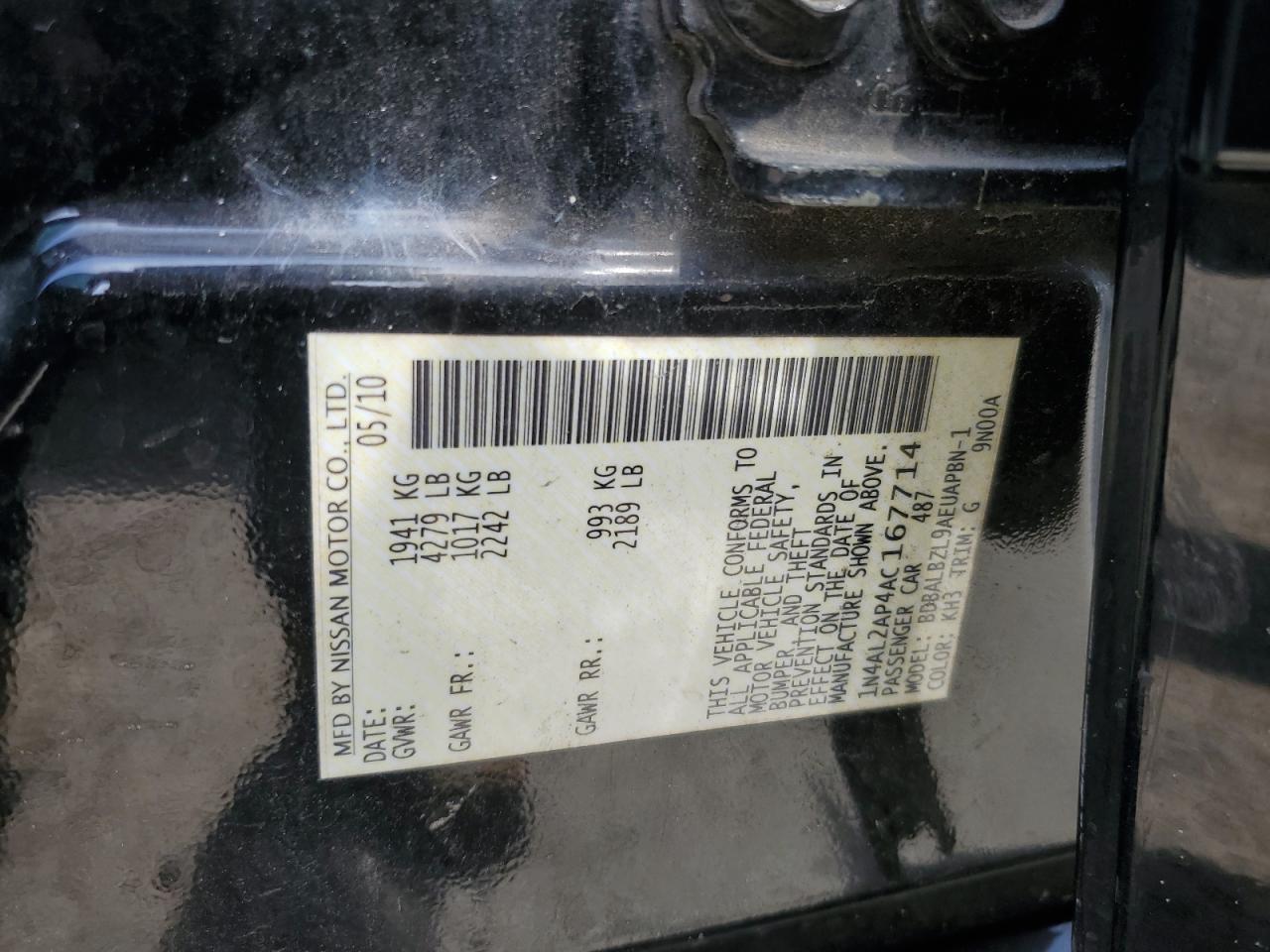 1N4AL2AP4AC167714 2010 Nissan Altima Base