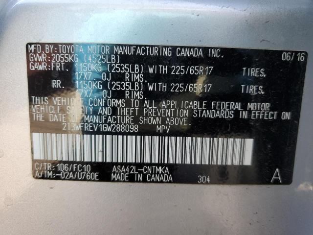 2016 TOYOTA RAV4 XLE - 2T3WFREV1GW288098