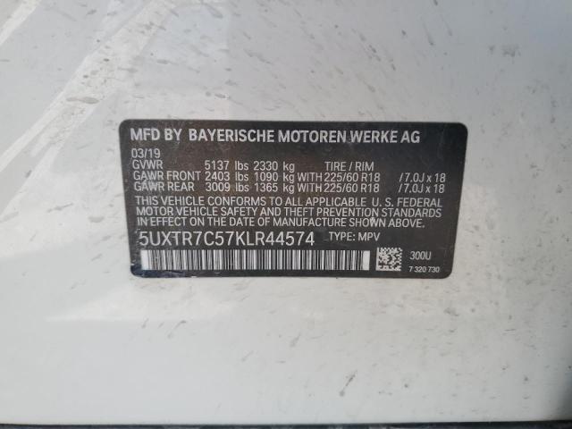 VIN 5UXTR7C57KLR44574 2019 BMW X3, Sdrive30I no.13