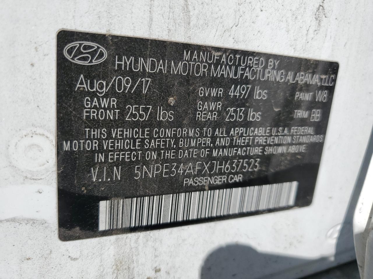 5NPE34AFXJH637523 2018 Hyundai Sonata Sport