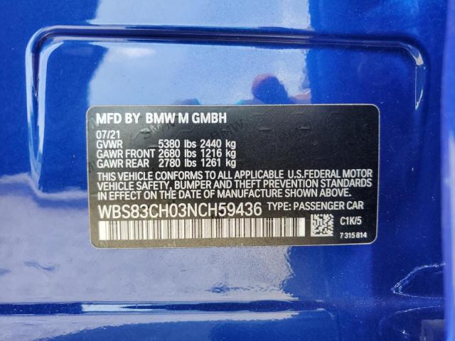 VIN WBS83CH03NCH59436 2022 BMW M5 no.12