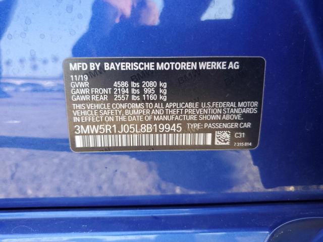 2020 BMW 330I VIN: 3MW5R1J05L8B19945 Lot: 62075894