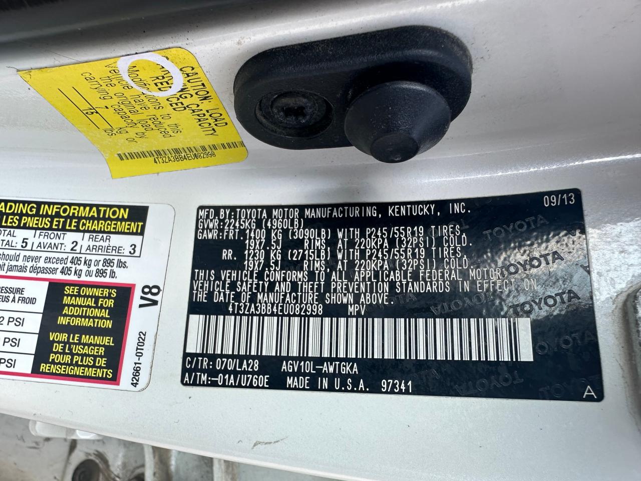 4T3ZA3BB4EU082998 2014 Toyota Venza Le