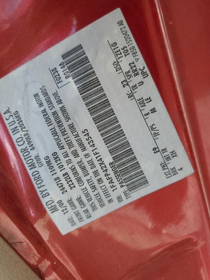 1FAFP42X41F143545 2001 Ford Mustang Gt