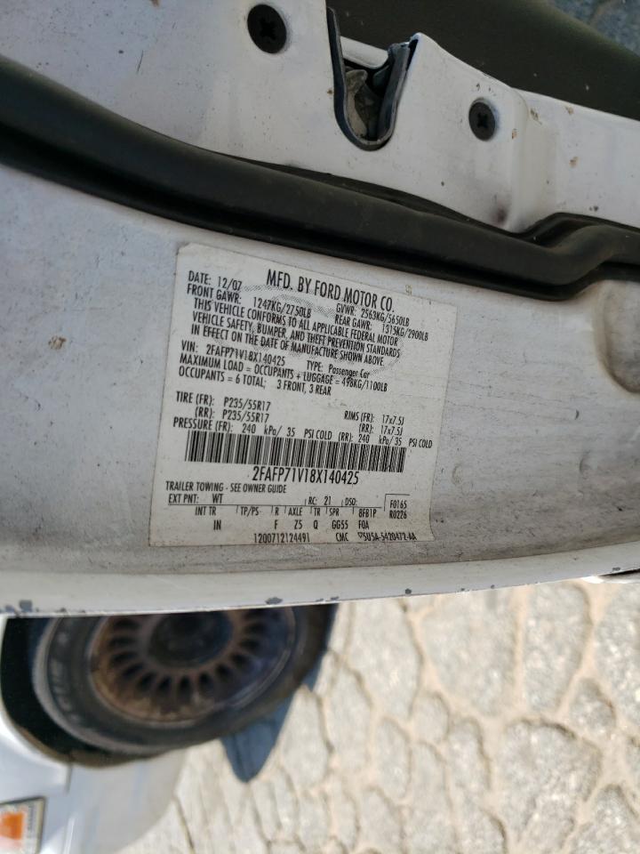 2FAFP71V18X140425 2008 Ford Crown Victoria Police Interceptor