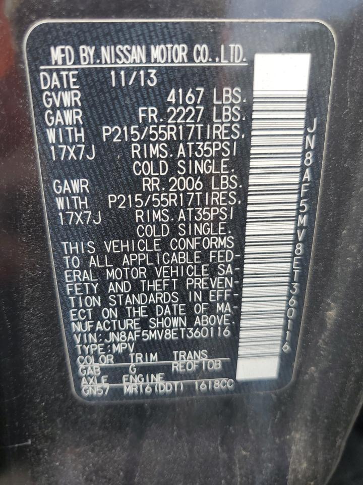 JN8AF5MV8ET360116 2014 Nissan Juke S