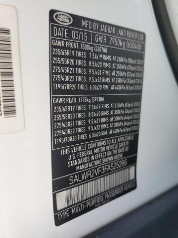 2015 Land Rover Range Rover Sport Hse VIN: SALWR2VF3FA525266 Lot: 61216274