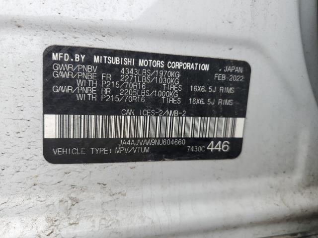 2022 MITSUBISHI RVR SE JA4AJVAW9NU604660