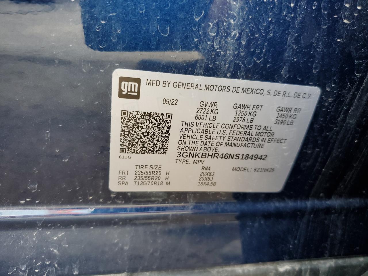 3GNKBHR46NS184942 2022 Chevrolet Blazer 2Lt