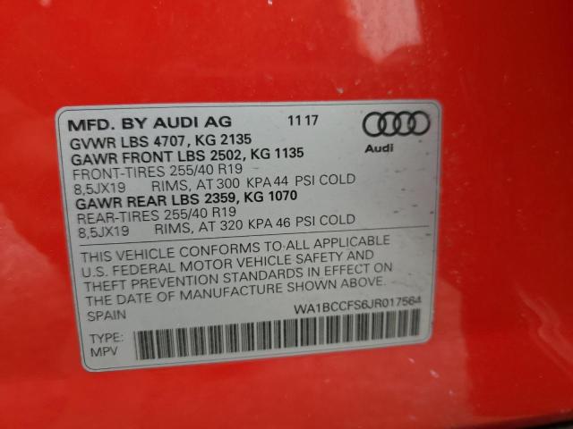 VIN WA1BCCFS6JR017564 2018 Audi Q3, Premium no.14