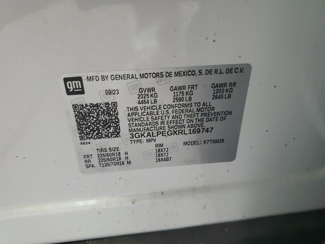 3GKALPEGXRL169747 2024 GMC Terrain Slt