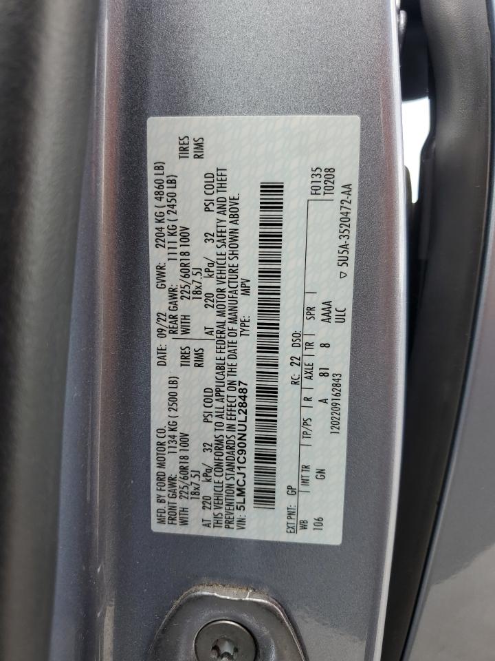 5LMCJ1C90NUL28487 2022 Lincoln Corsair