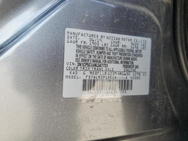 2019 NISSAN KICKS S - 3N1CP5CU4KL547723
