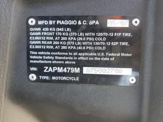 2007 PIAGGIO MP3 ZAPM479M875002708