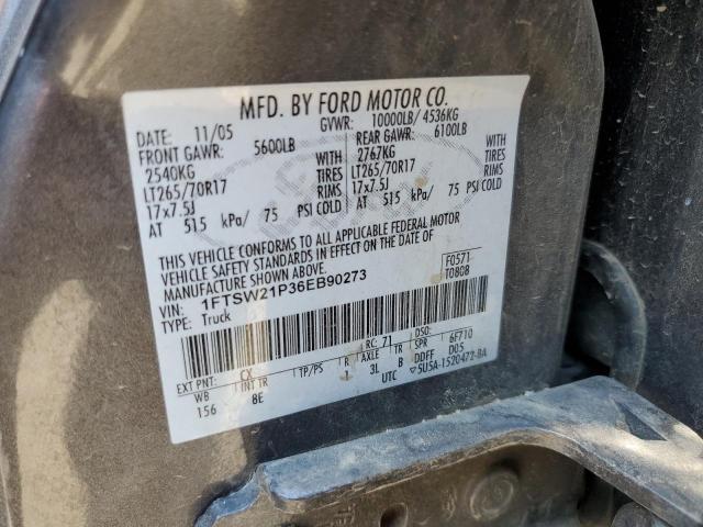 2006 Ford F250 Super Duty VIN: 1FTSW21P36EB90273 Lot: 62647864